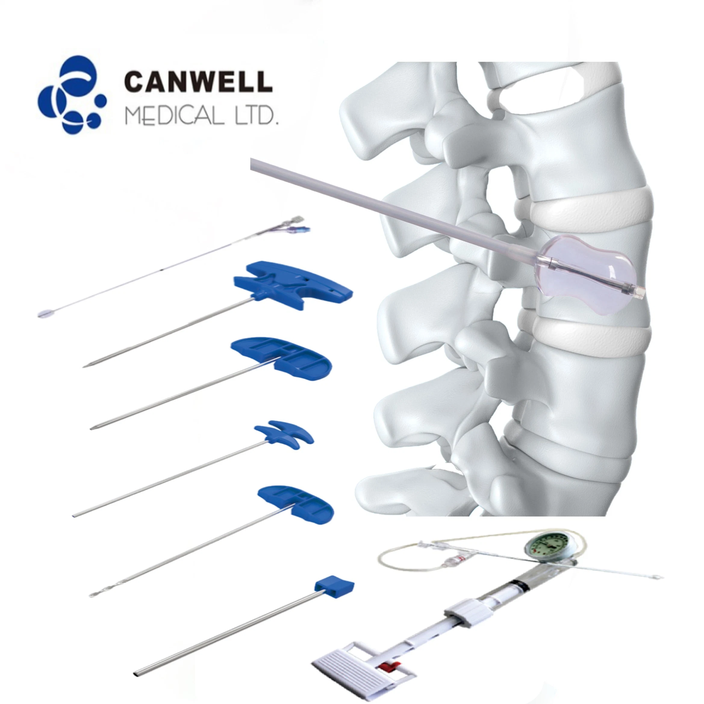 Percutaneous Kyphoplasty Vertebroplasty Spine Neurosurgery Instruments Set Medical Balloon Catheter Syringe Pump