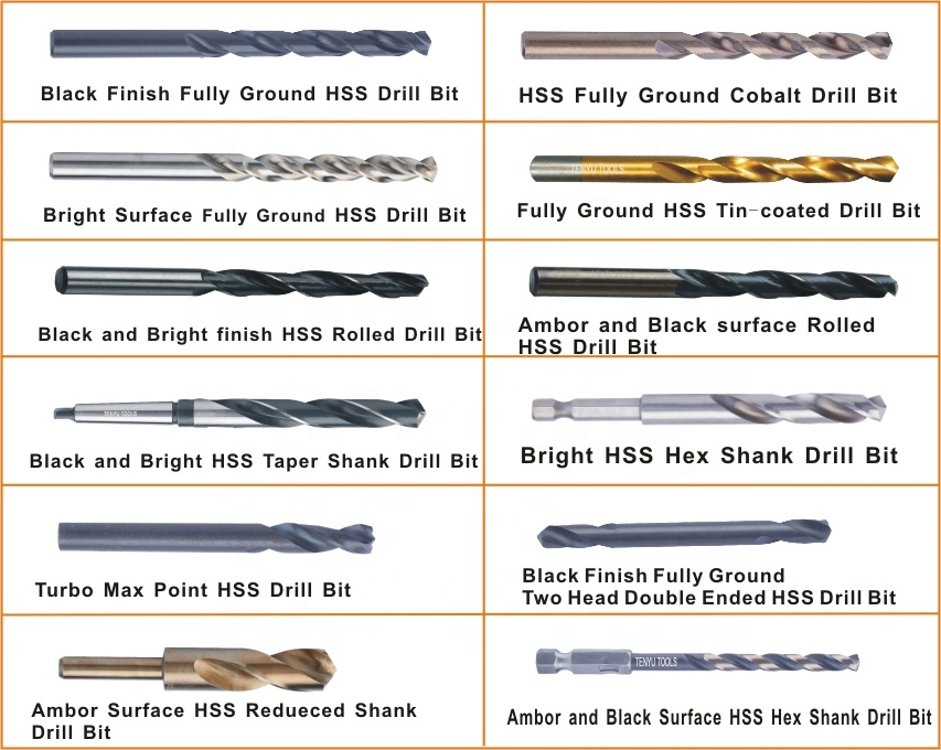 DIN8376 Hex Shank 180 Degree HSS Subland Drill Bit for Kreg Pocket Hole Jigging