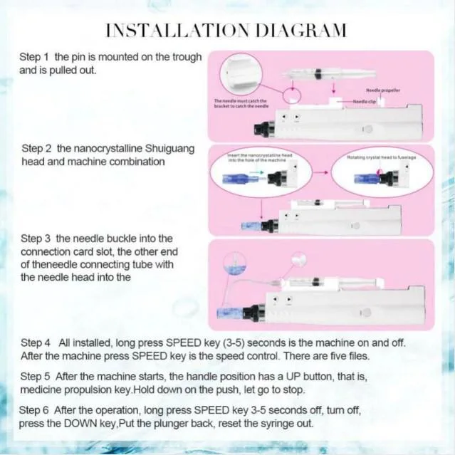 2022 Mini Electric Automated Dermapen 2 in 1 Hydra Injector Derma Stift mit Nano Mesotherapie Micro Nadel für Hyaron Rejuran