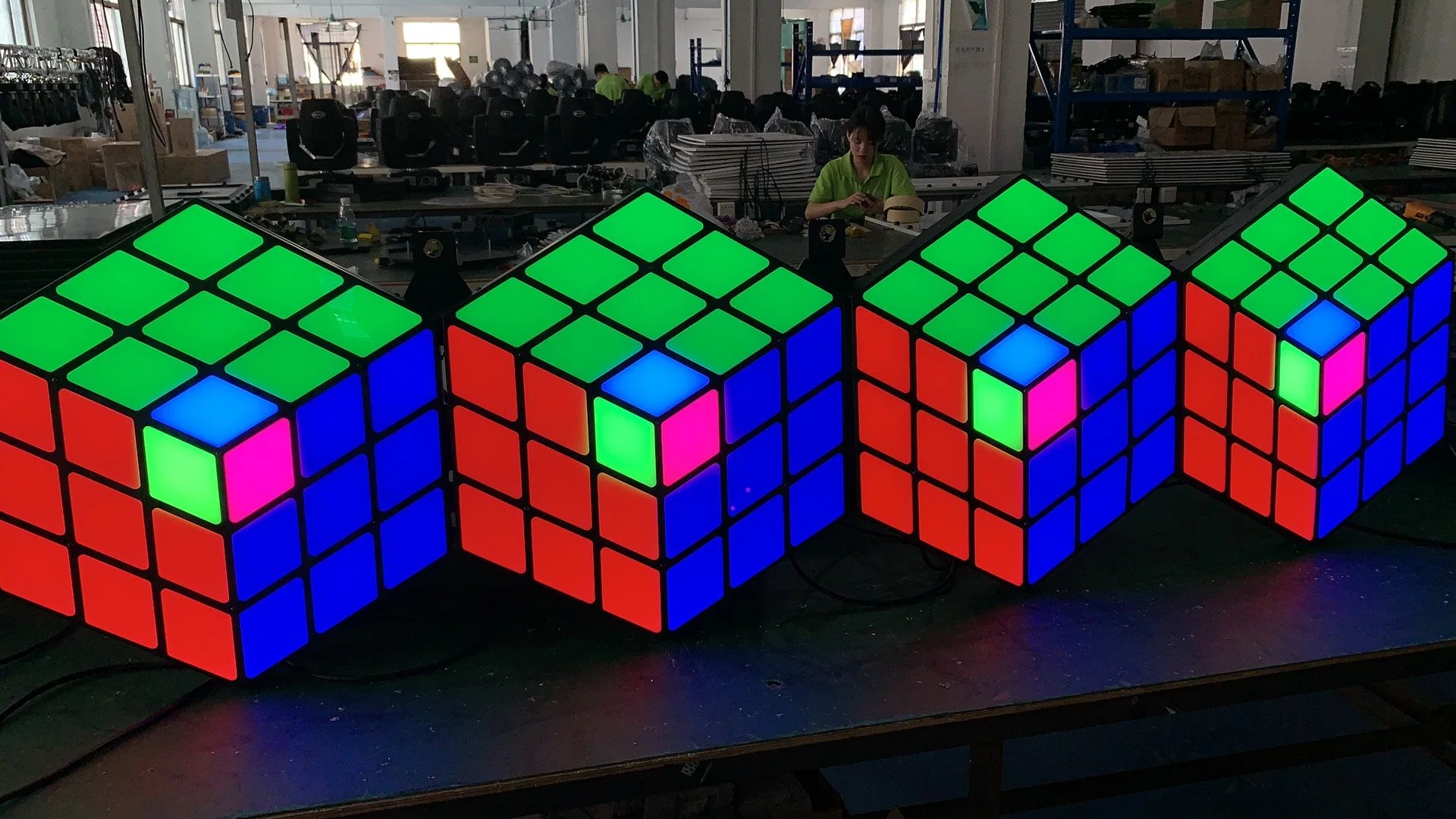 LED amazônica 3D cubo mágico cenário parede efeito fase caso parte DJ Discoteca