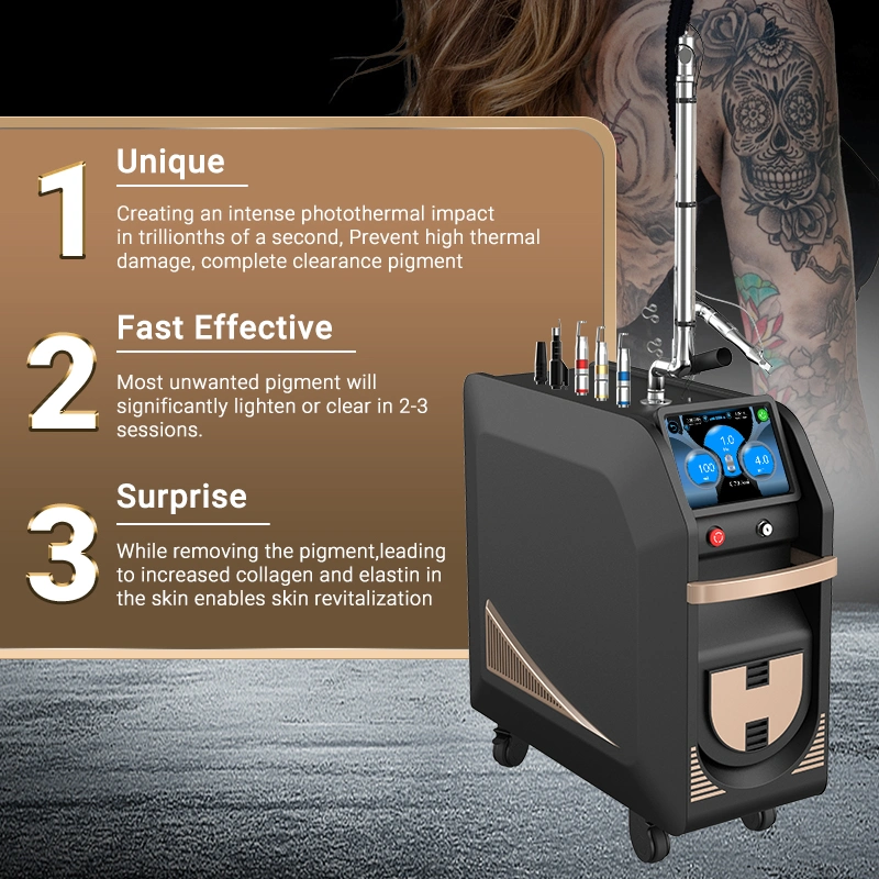 Skin Care Q-Switch Pico Laser for Tattoo/Pigment/Acne/Mole Removal Laser Beauty Salon Equipment