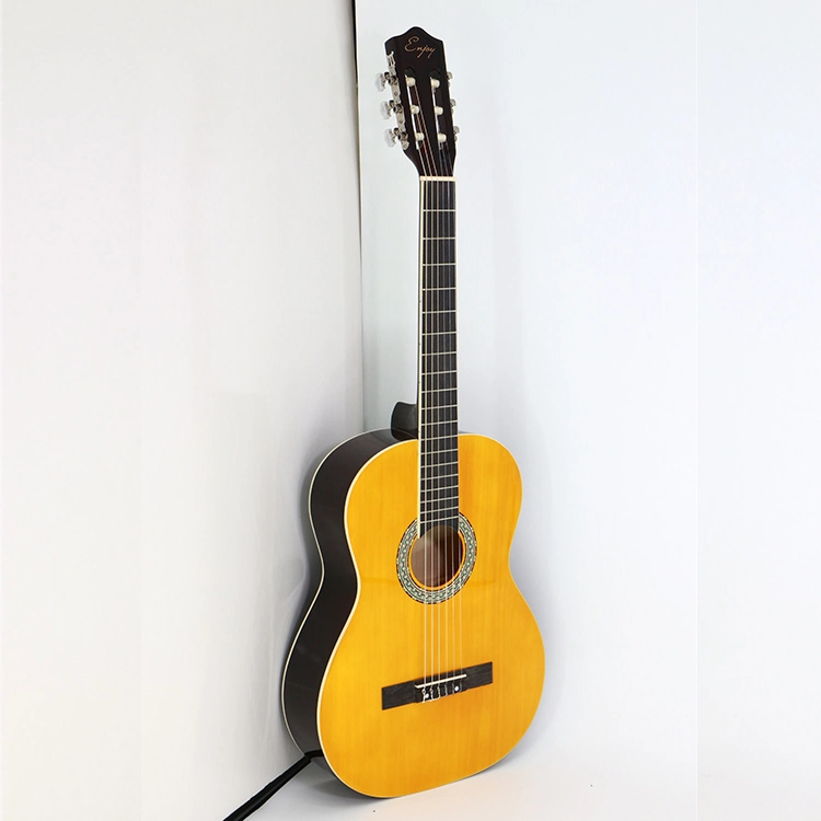 Fábrica Chinesa String Musical Instruments Polishing Acoustic Guitar nylon Strings Coloridos 39 polegadas contraplacado de Basswood Guitars clássicos para Principiante / estudantes