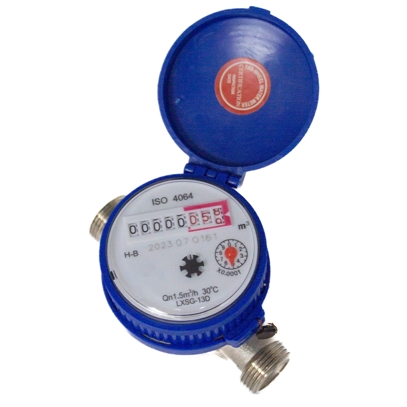 DN15 110mm Length Water Flow Meter Brass Dry Mechanical Water Meter