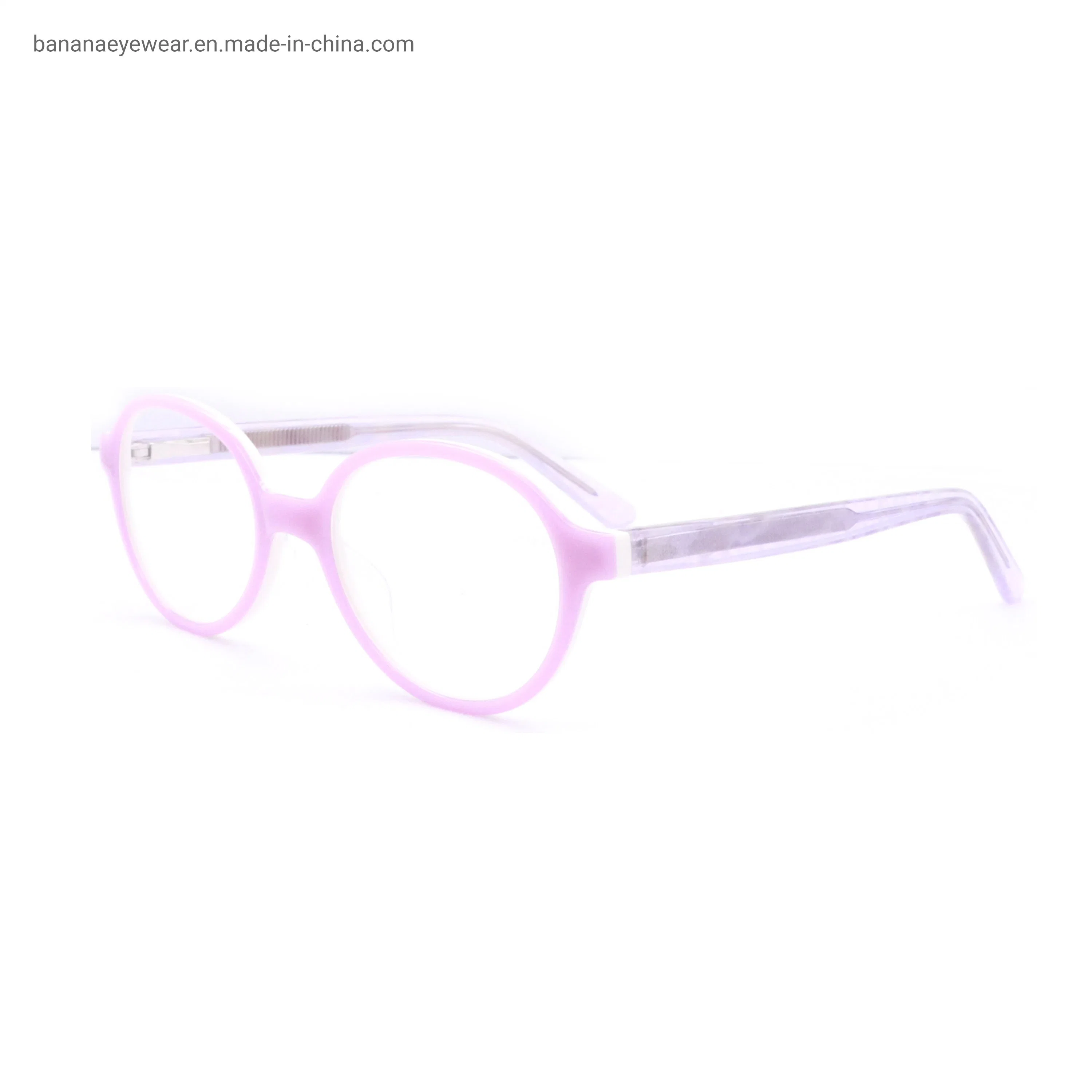 Ready to Ship Retro Round Acetate Anti-Blue Light Lens Kids Eyeglasses Frames