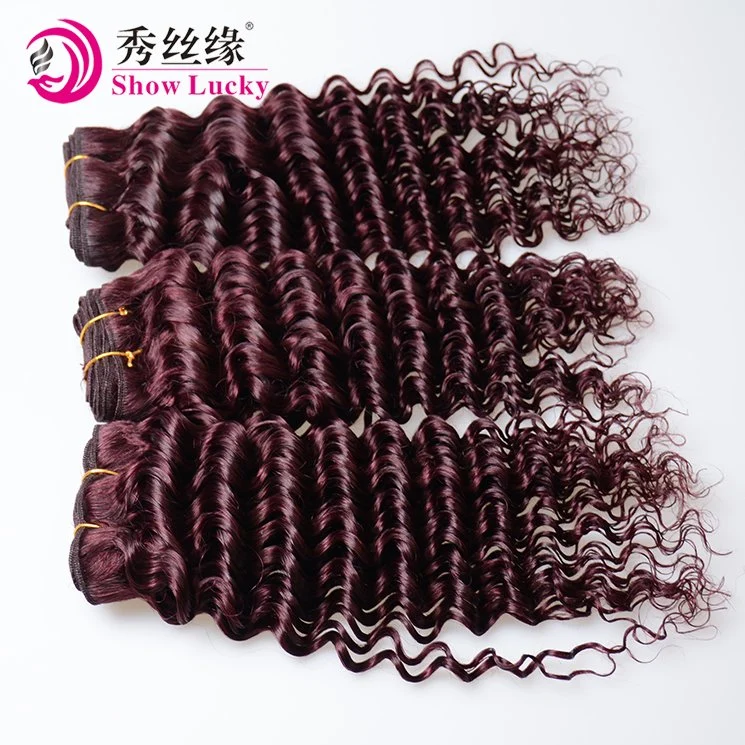 8A Grade 100% Indian Virgin Hair Deep Wave Wine Red 99j India Remy Human Hair Weaving