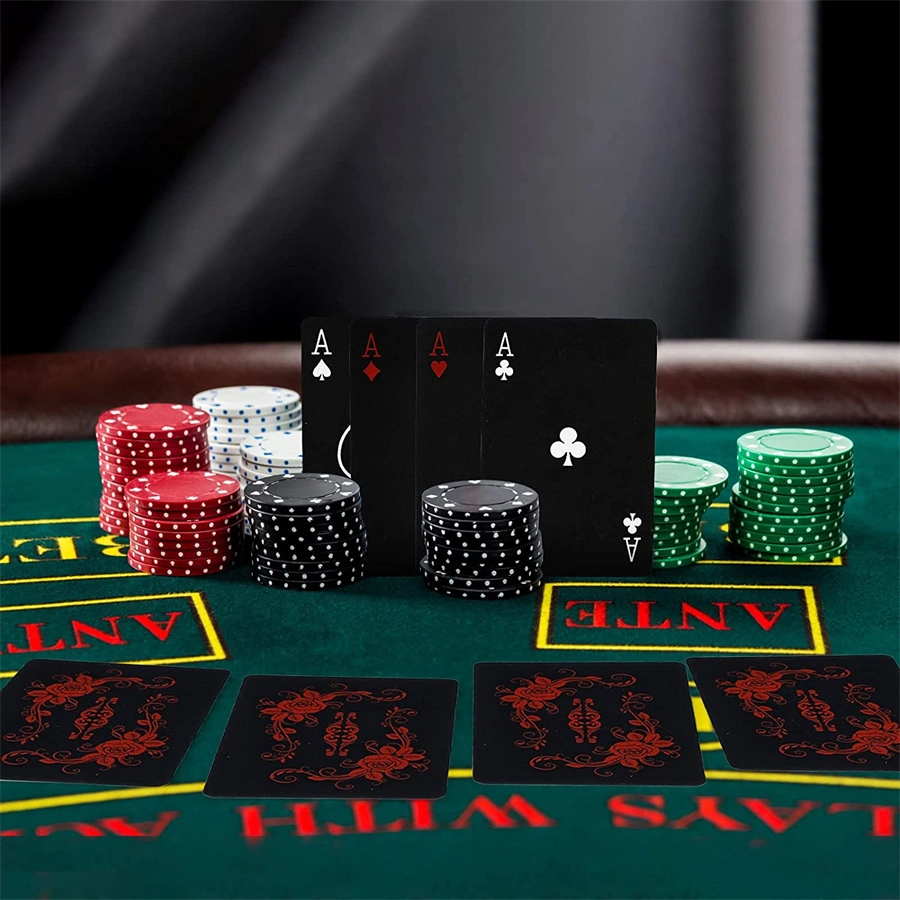 Lâmina prateada Poker Deck impermeável de cartas de jogar poker Card com caixa de oferta