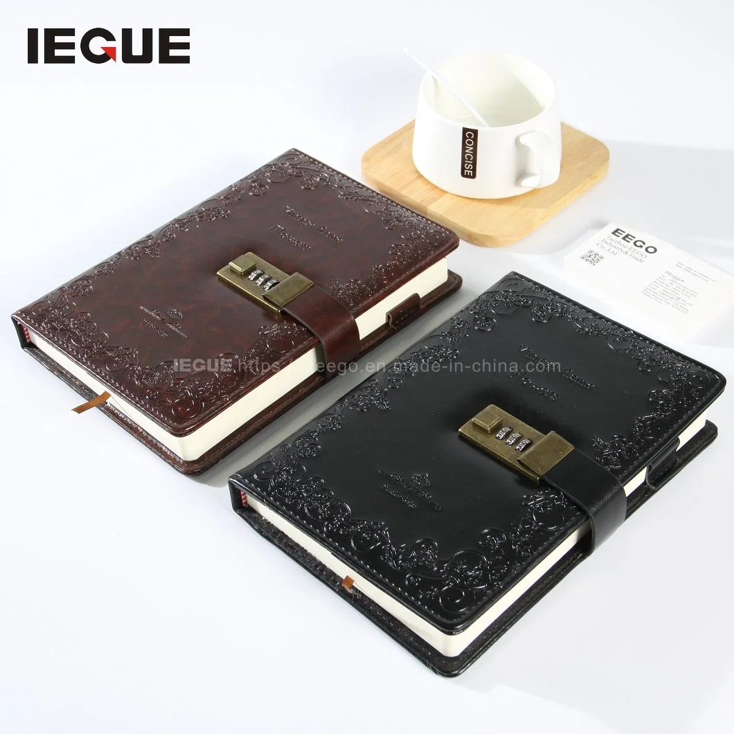 Promotional Luxury Personalized Printed Logo Custom 2023 A5 PU Binder Daily Leather Cover Agenda