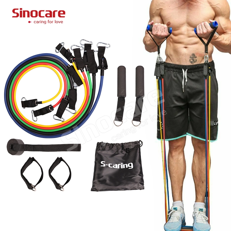 Sincoare High quality/High cost performance Gym Exercise Workout Fitness Kits 11PCS Latex Resistance Band Bands Set