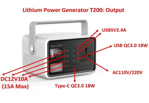 Estación de Energía portátil batería de litio Generador Solar 200W 60000mAh