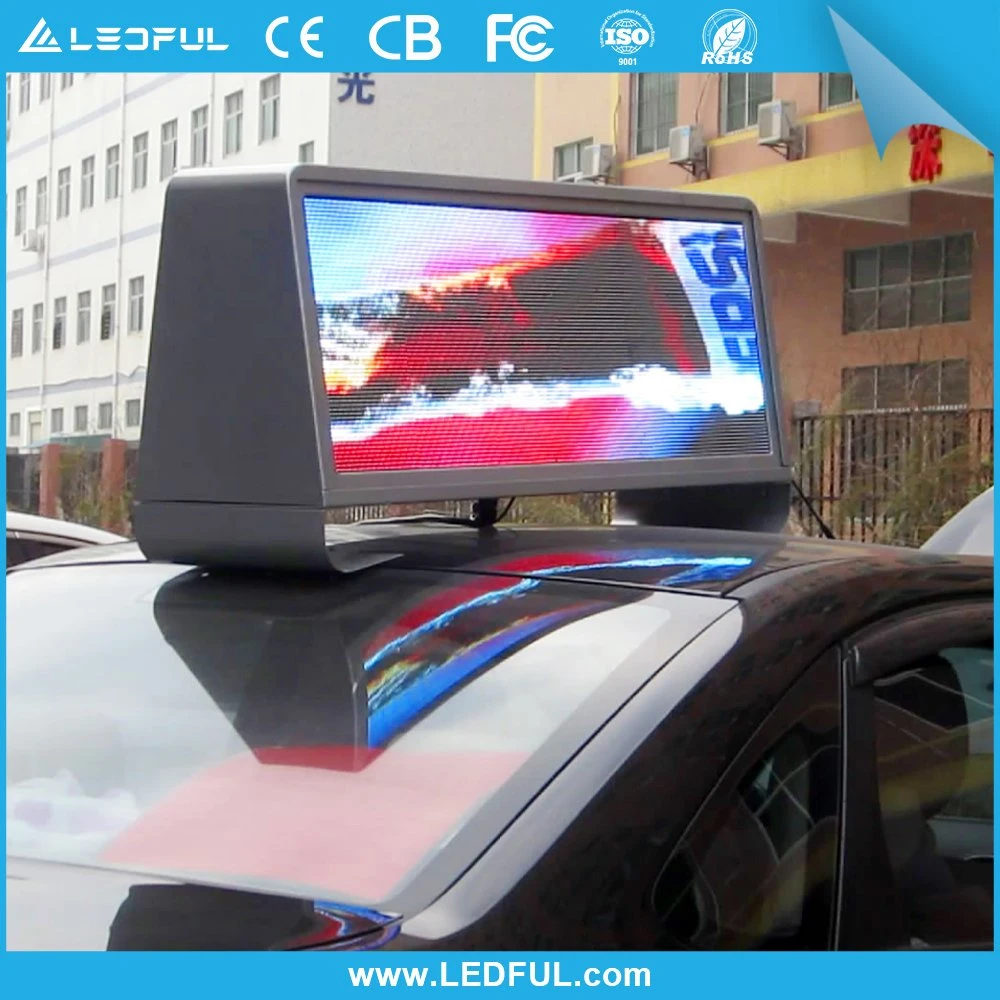 Programmable Taxi Advertising Message Signs Car LED Screen Waterproof Double Sided Outdoor P5 Taxi Roof LED Display