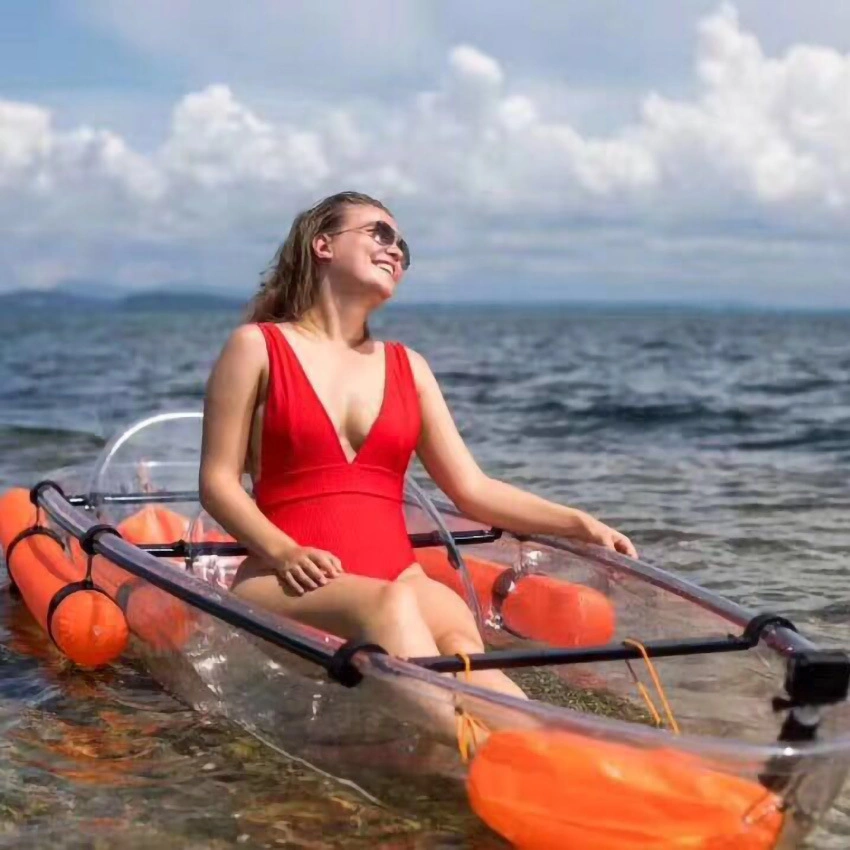 Commerce de gros bateau PC transparent main adulte l'aviron/activité de jeu de kayak-eau électrique