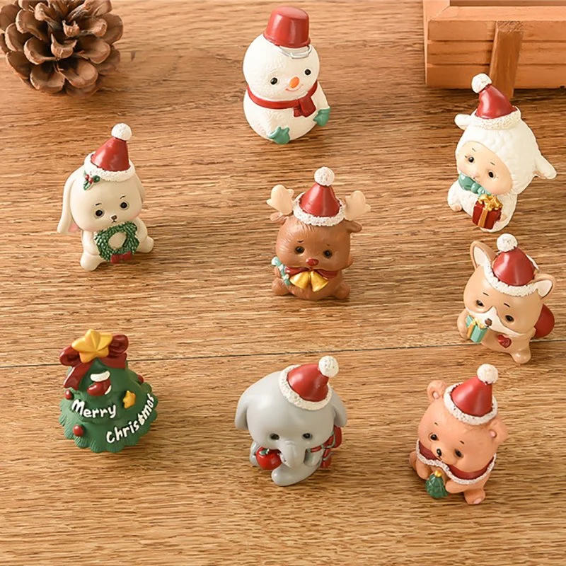 Christmas Ceramic Arts and Crafts Family Animal Ornaments Creative Home Decoration Mini Christmas Tree Christmas Gifts