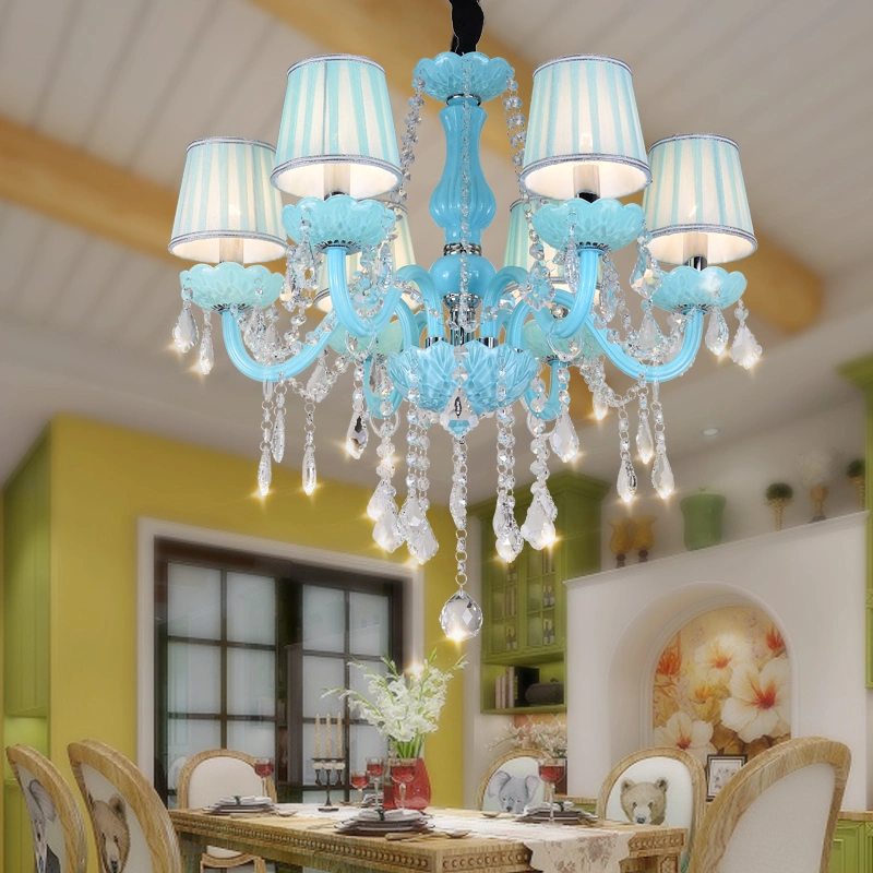 Chandelier en cristal rose pour salon chambre d'enfants (WH-C-02)