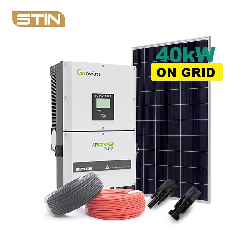 40 Kw 40000W 40K Watt Générateur d'énergie solaire photovoltaïque hybride complet avec onduleur et panneau solaire.