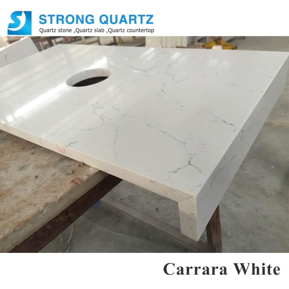 Artificial Marble Look Engineered White Quartz Stone (SQ6004 Carrara White)