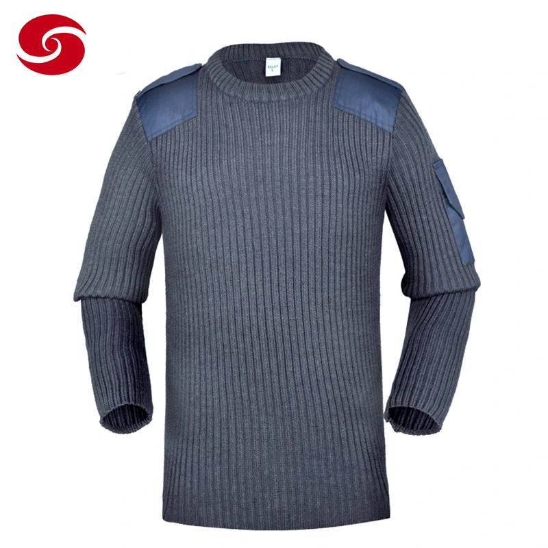 Wool/Acrylic Blended Round Neck Military Custom Sweater