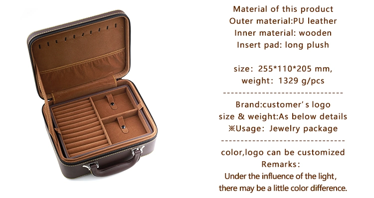 OEM Custom Travel PU Wooden Jewelry Gift Box Storage Drawer Jewelry Case Jewelry Organizer