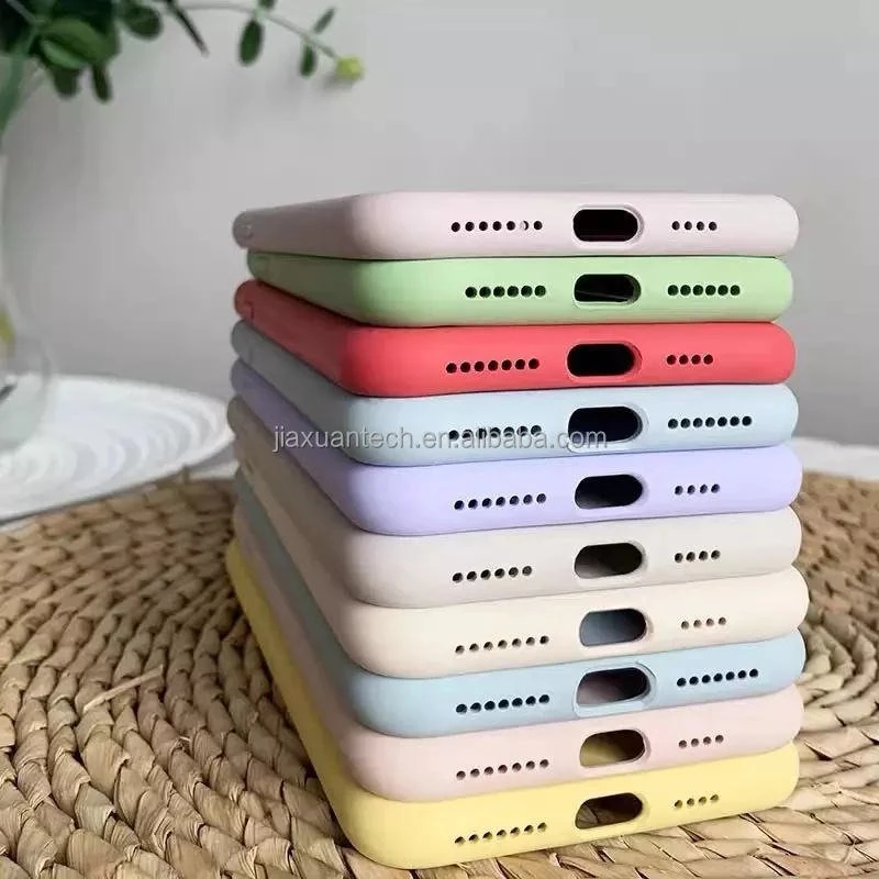 Un véritable cas de Téléphone de silicone liquide pour l'iPhone 13 12 11 se couvrent de téléphone doux en silicone pour iPhone couvre 14 PRO Max Mobile Mag SAF