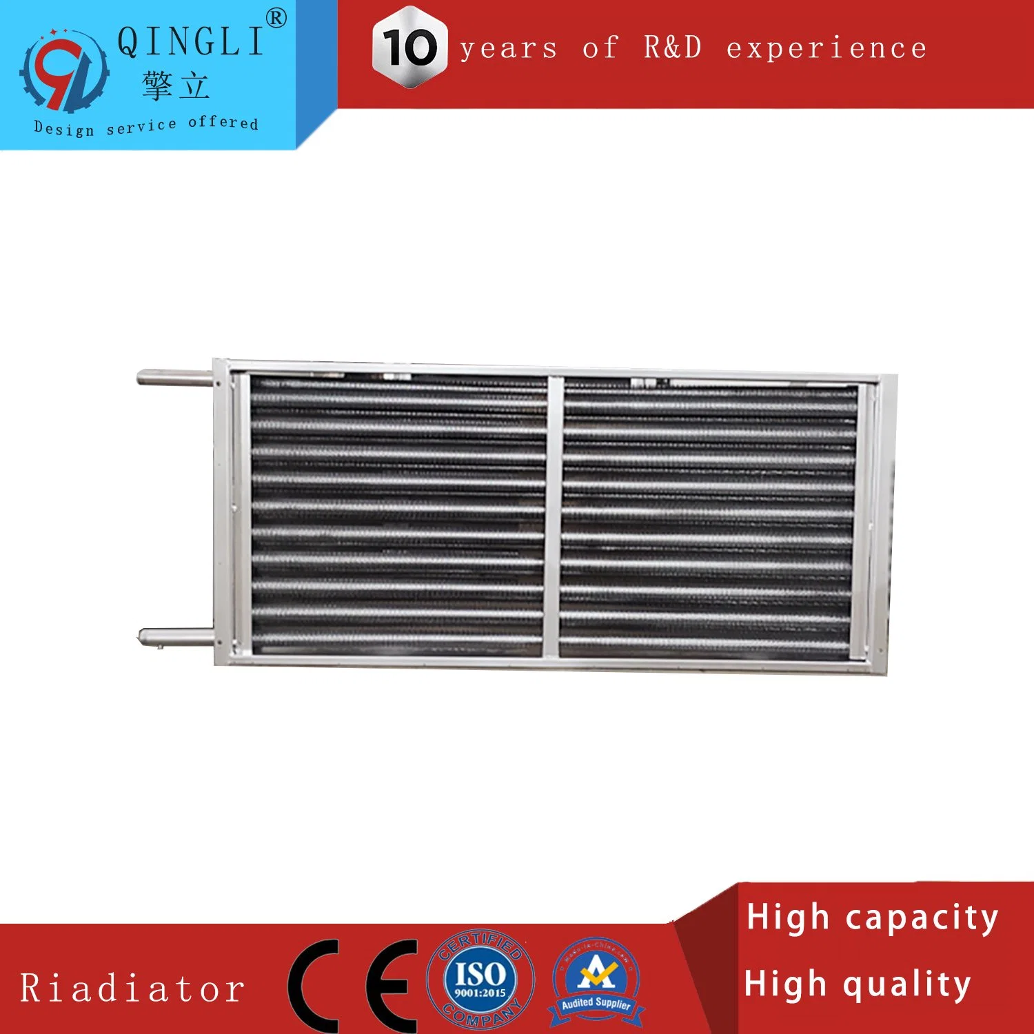 Industrial Stainless Steel Finned Water Air Heater for Drying Process