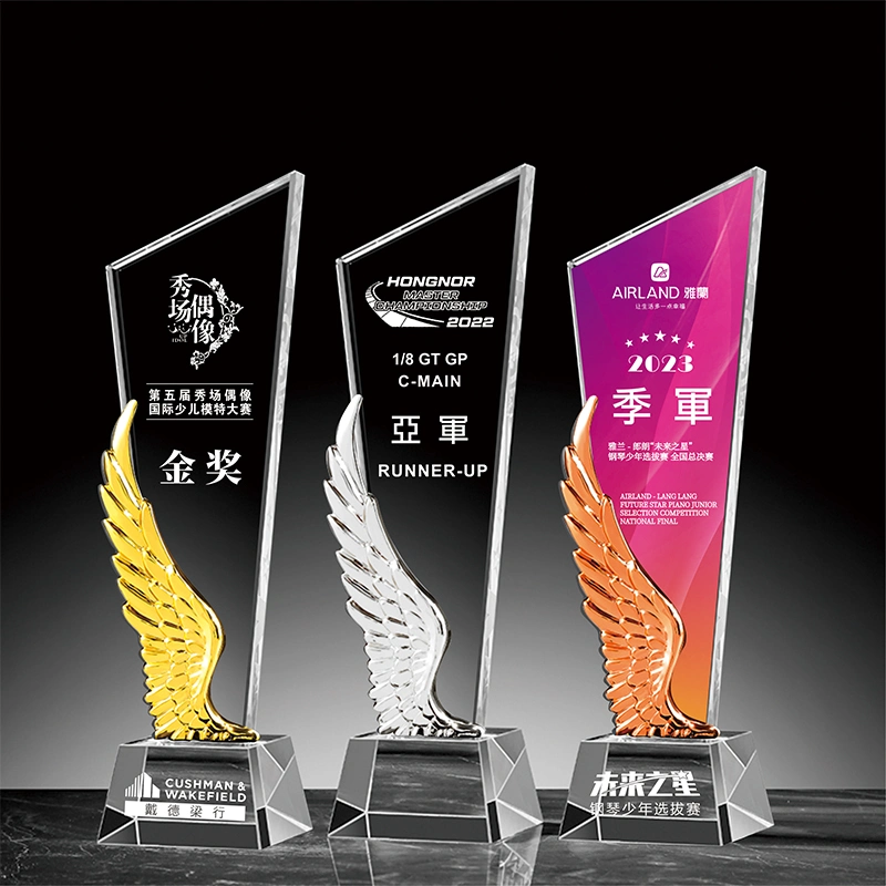 Free Proof Honorary Gift Staff Award Sales Crown Award Crystal Trophy Medals Customized