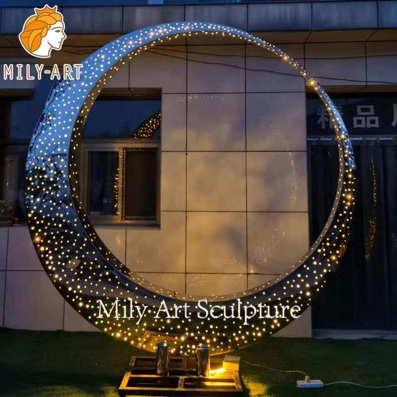 Escultura de bolas de iluminación de acero inoxidable de metal grande a medida para la venta