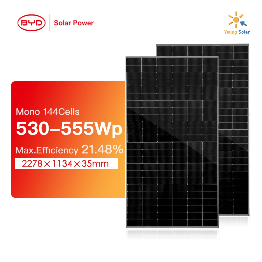 Hochwertige BYD Auro MLK 36 (530W-555W) 500W 540W 550W Solarstrom Solaranlage Projekt mit CE