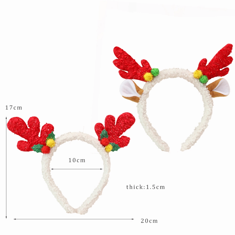 Christmas Headband Reindeer Antler Xmas Tree Head Hat Toppers Costume Headbands