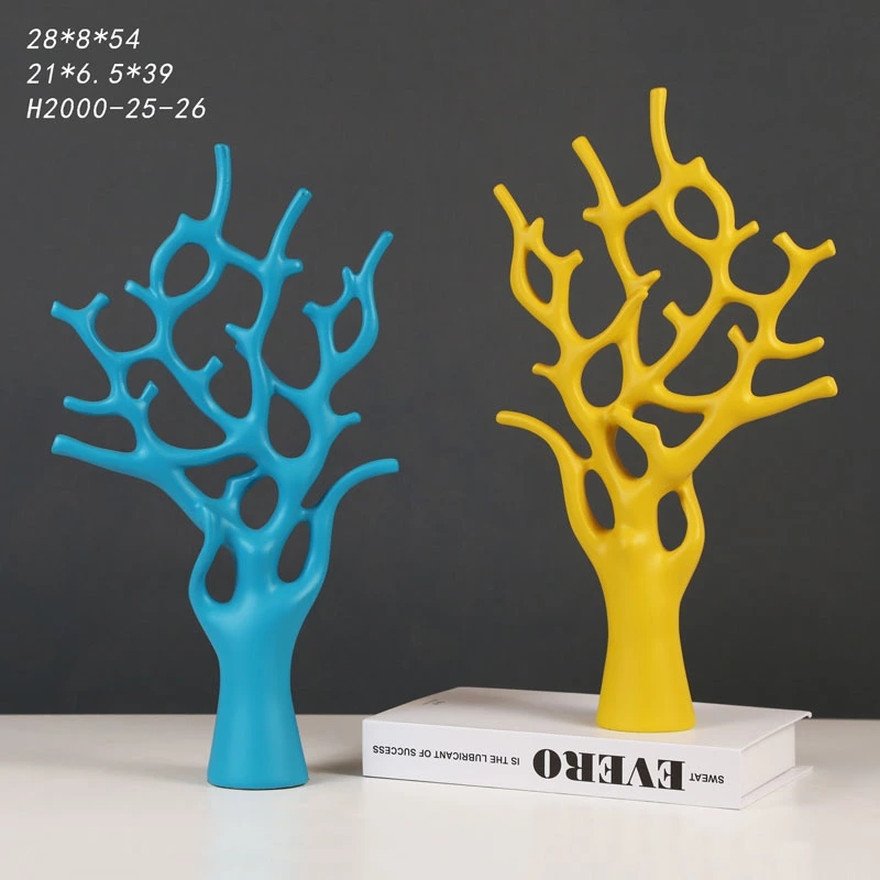 Six Colors Coral Polyresin Decoration Table Display Figuriens