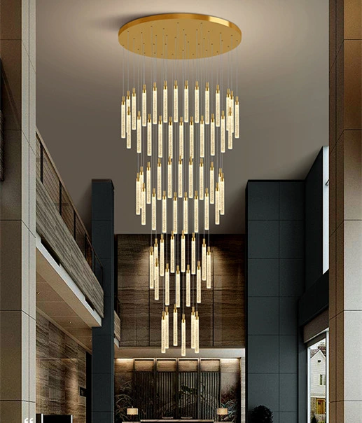 Luxury Modern Chandeliers Lighting for Staircase Hallway Crystal Light Fixture