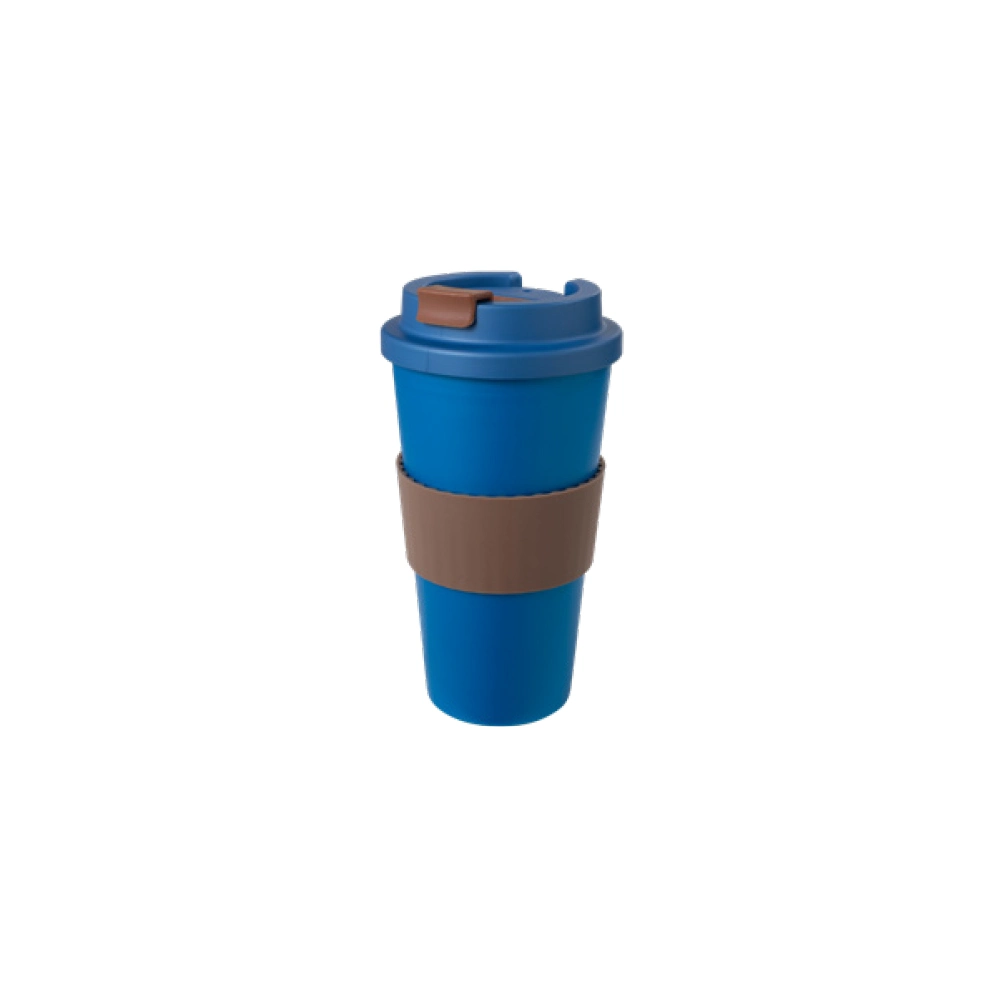 Eco Friendly Nature Material Reusable 450ml 16oz Pure PLA Tea Coffee Mug Travel Mug Coffee Cup Take Away with Silicone Sleeve Solid Color for Home and Office