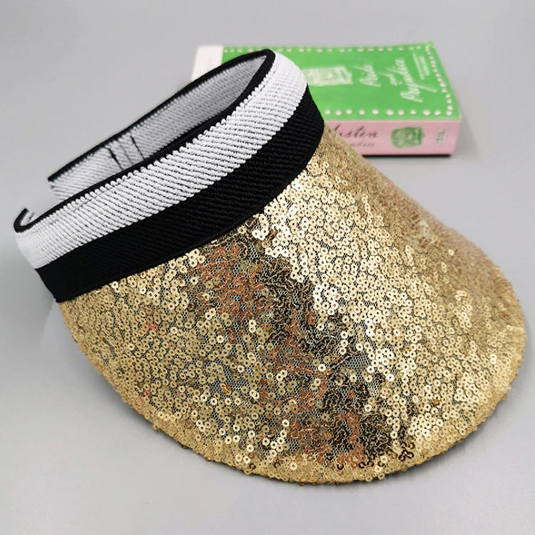 New Fashion Sequin Hat Cap Women Headband Visor Hat