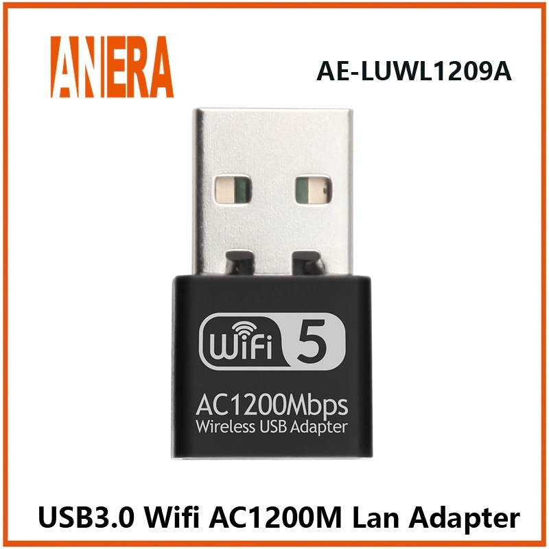 وحدة حماية بطاقة الشبكة اللاسلكية الدقيقة عالية السرعة من ANERA USB3.0 مزدوجة النطاق بطاقة LAN لمحول WiFi بسرعة AC1200Mbps