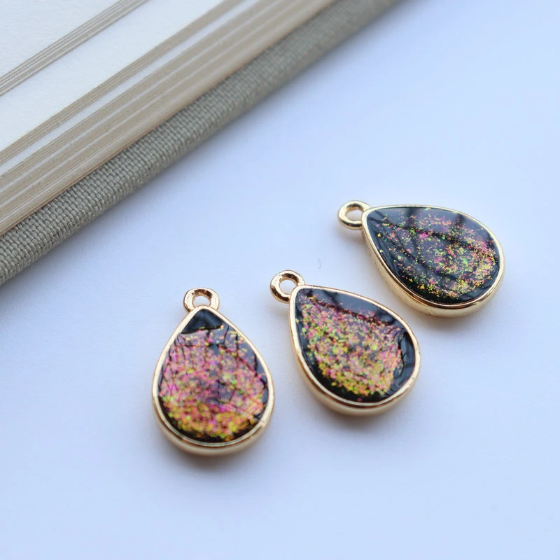 Teardrop Imitation Opal Series Single Hanging Pendant Ornaments 14K Gold Accessories DIY Star Bracelet Necklace Accessorie