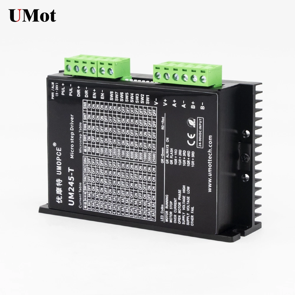 Digital Stepper Driver Low Speed Low Noise Control Signal Voltage 24V-90VDC Current 2-5A for NEMA 23, 24, 34 Stepper Motor