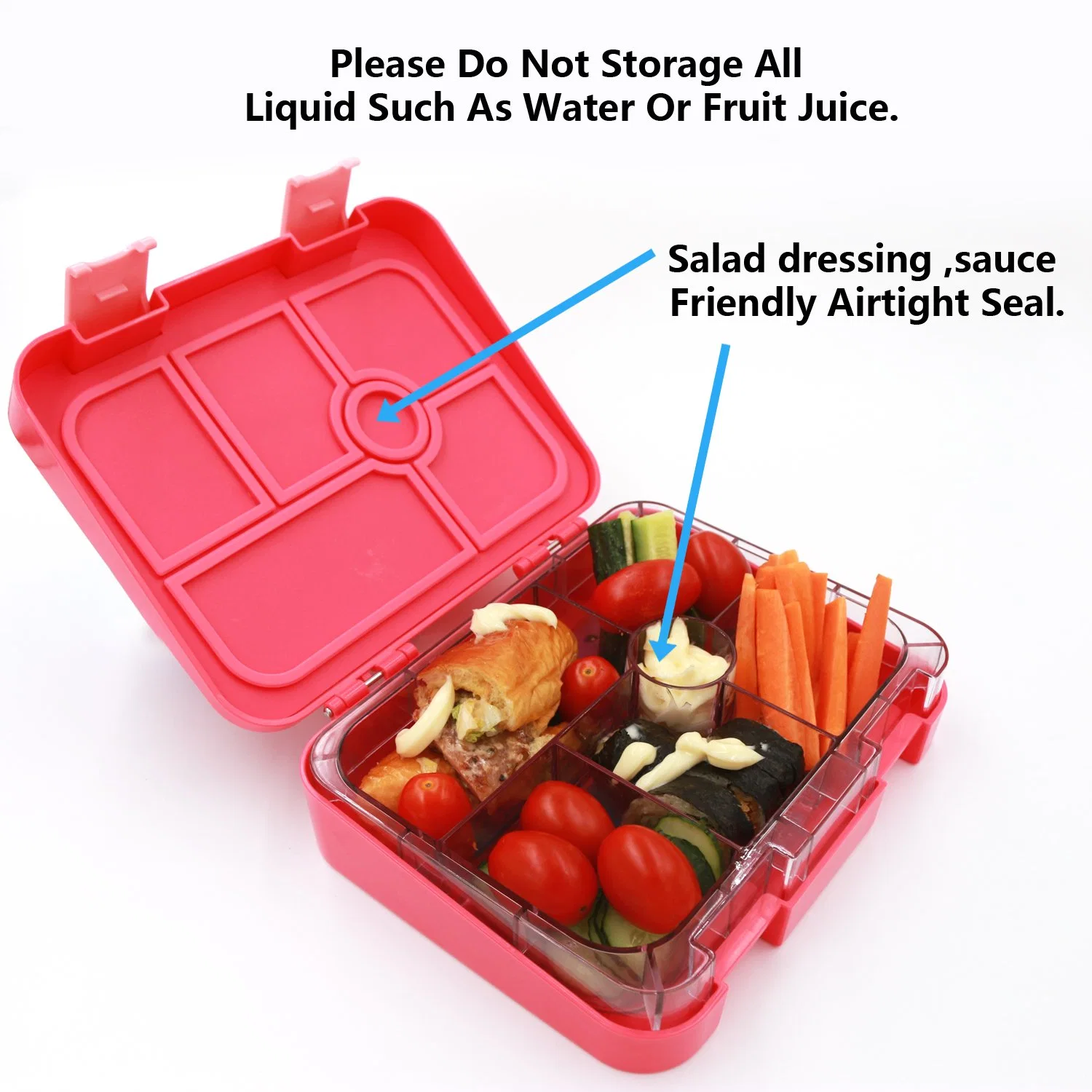 Aohea 6 Leakproof Compartments, BPA-Free Bento Box, Microwave and Dishwasher Safe