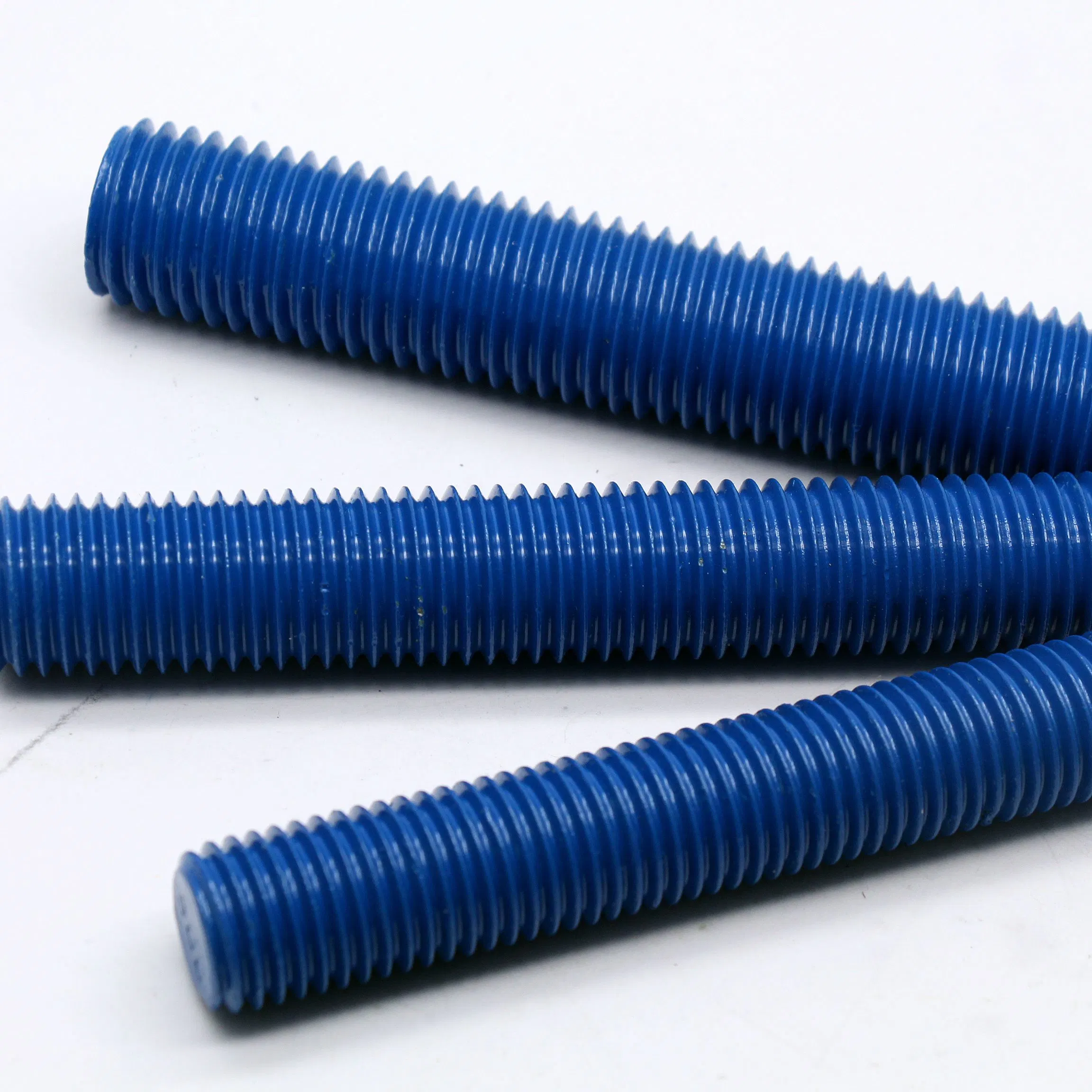 Green/Blue/Red Polytetrafluoroethylene PTFE Coating A193 Grade B7 Stud Bolt Threaded Rod