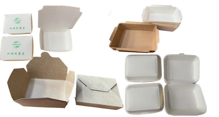 High quality/High cost performance Kraft Disposable Custom Color Bowl Square Take Away Paper Soup Hot Lunch Box Fast Food Container Box Making Machine