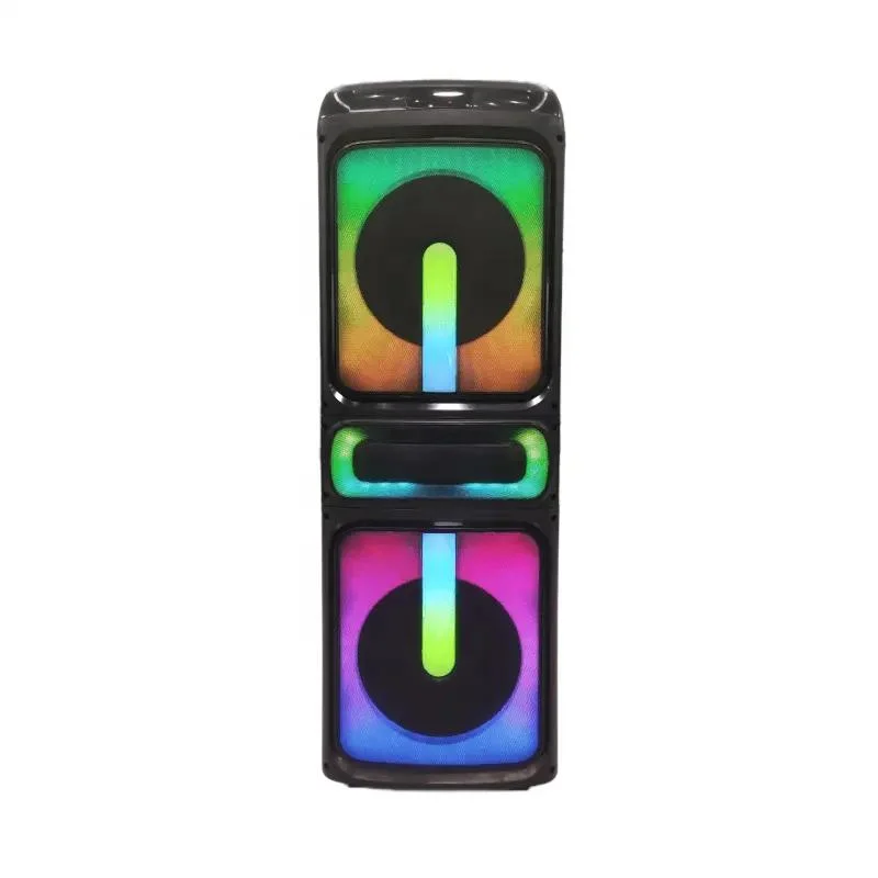 Dual 10 Inch 80 Watts Party Speaker Subwoofer Speaker Home Theater System LED Light Wireless Speaker