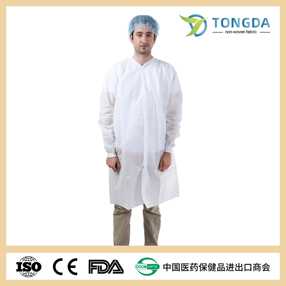 Protective clothing Lab coat Disposable PP/SMS Work Suit Isolation Gown Waterproof LabCoat