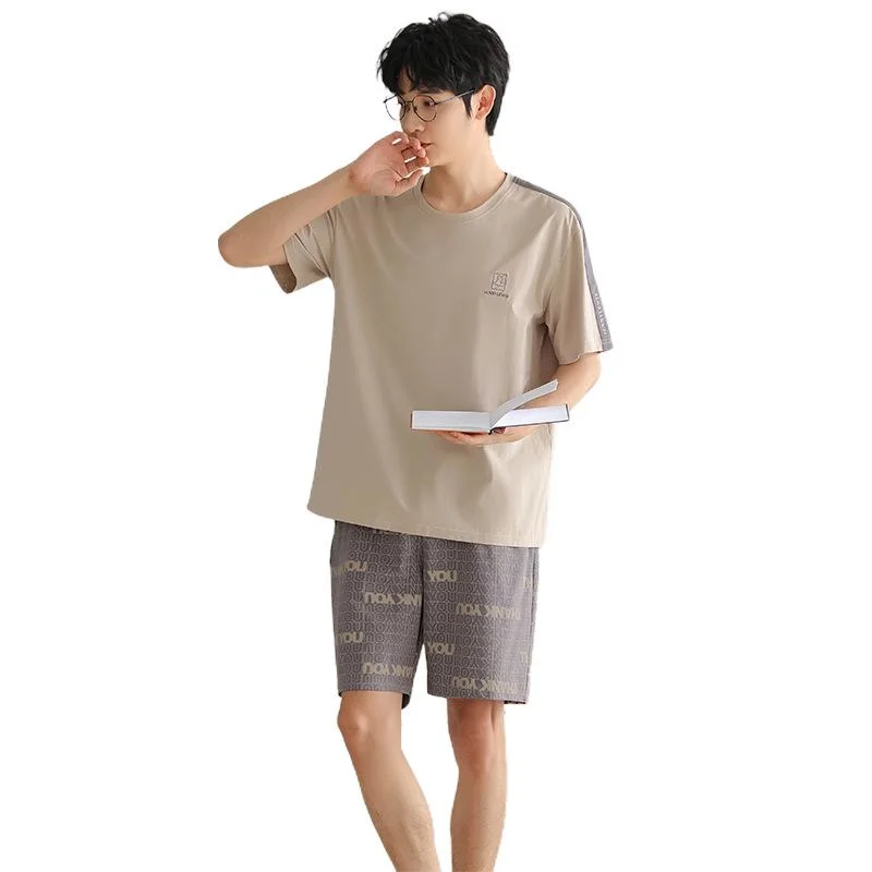 Cool Cotton Men's Pajamas Short Sleeves Summer New