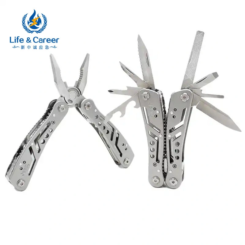 16-en-1 plegable de acero inoxidable pinza multifunción EDC Multitool alicates con bolsa para acampar al aire libre