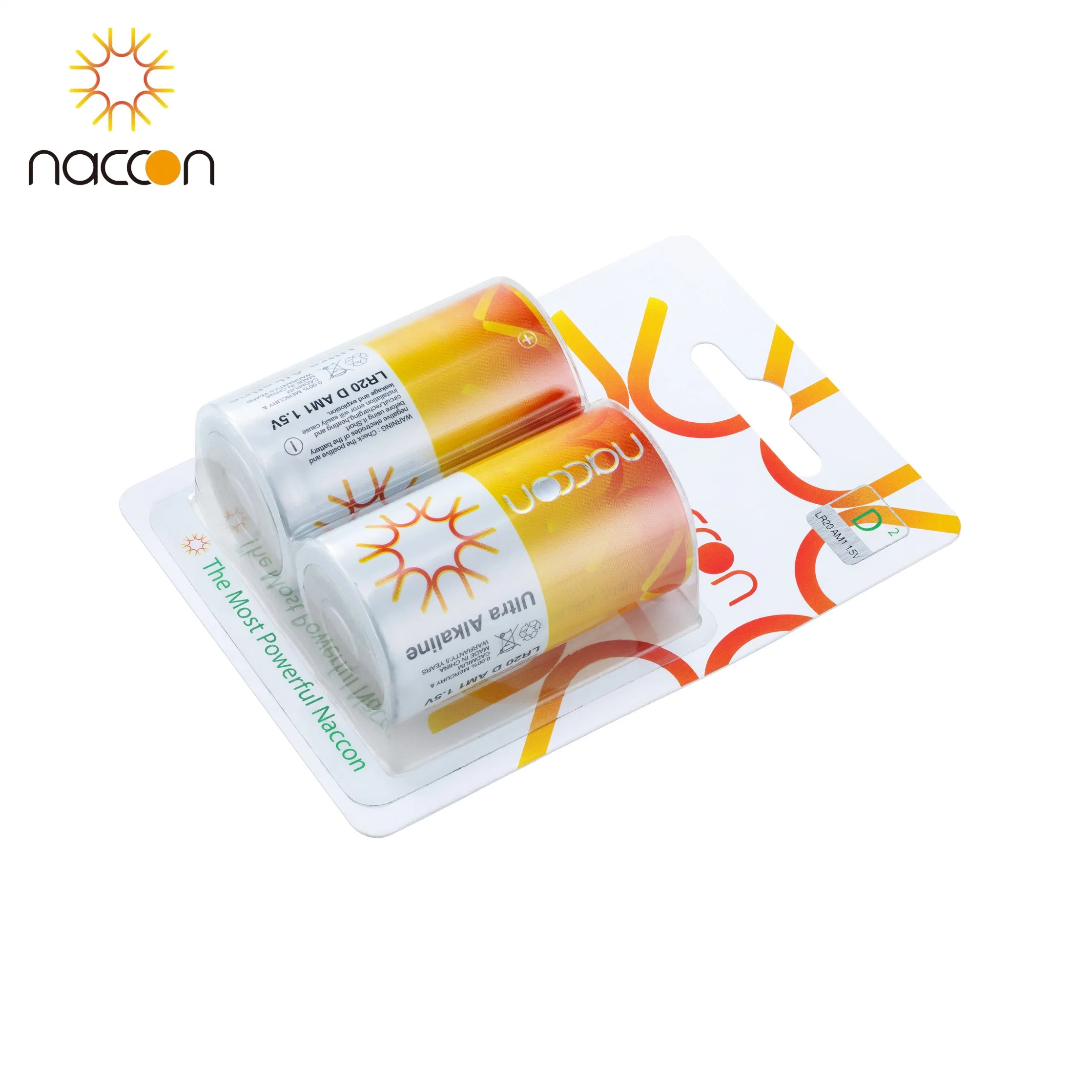 Naccon Factory Dry Battery Alkaline Lr20 D Size Battery Grade AA Quality Battery High-Performance Lr20p High Discharge Time Battery