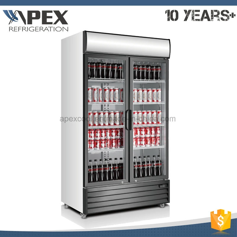 2020 Fashion Design Commercial Supermarket 2doors Upright Display Freezer