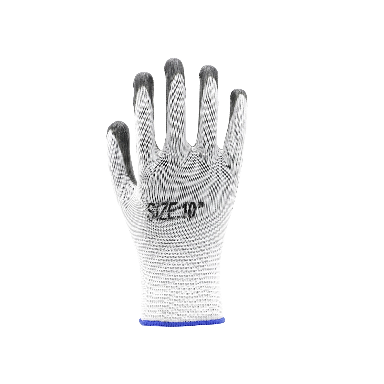 White Electrical Insulation Grey Nylon Nitrile Coated Working Gloves