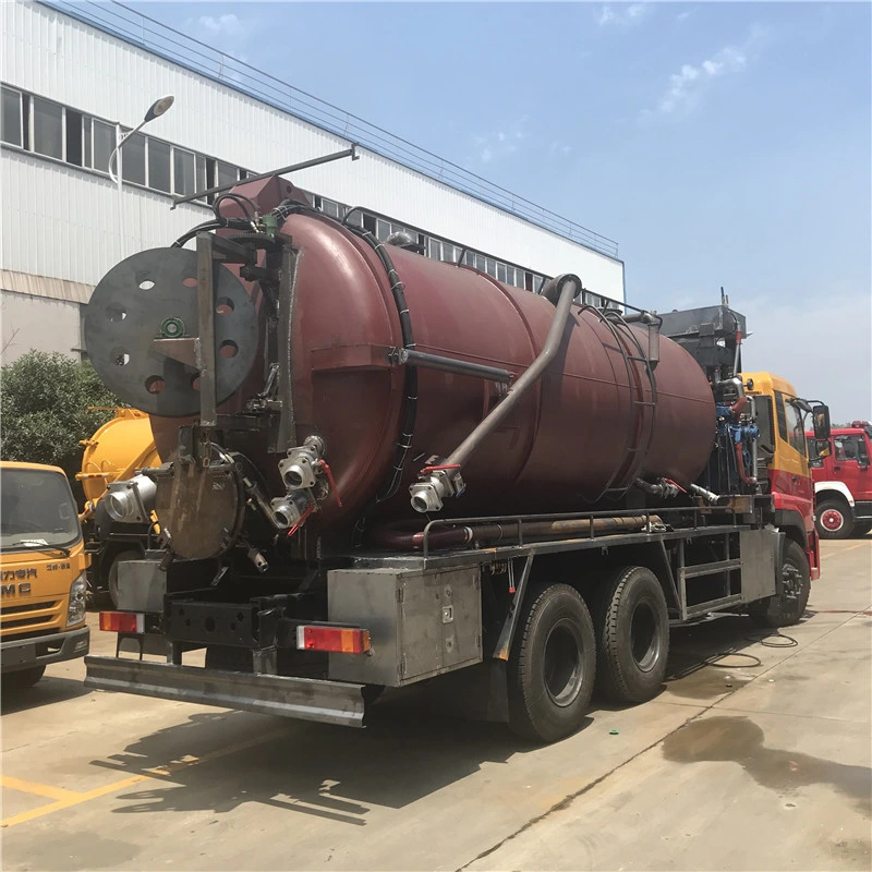 Dongfeng 6X4 16000 litros de agua limpia de alta presión de aspiración vacío de lodos de aguas residuales fecales de limpieza de cisterna camión tanque