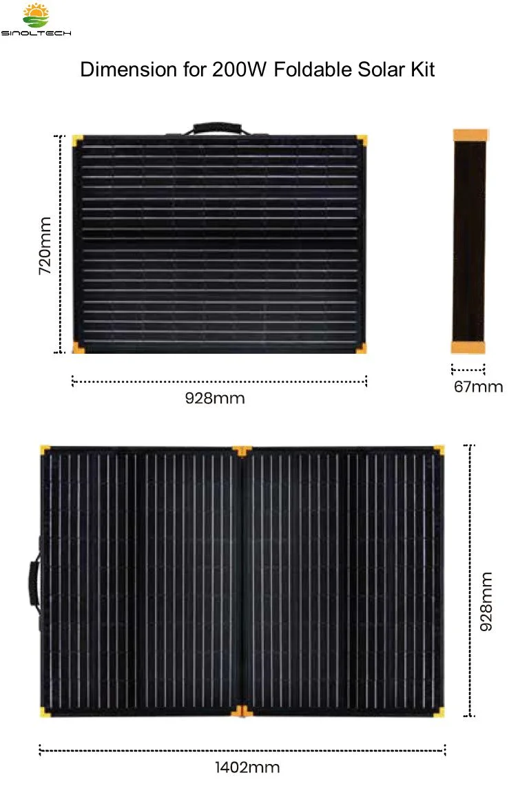 200W Folding Solar Panel Kit for Outdoor Picnic Camping