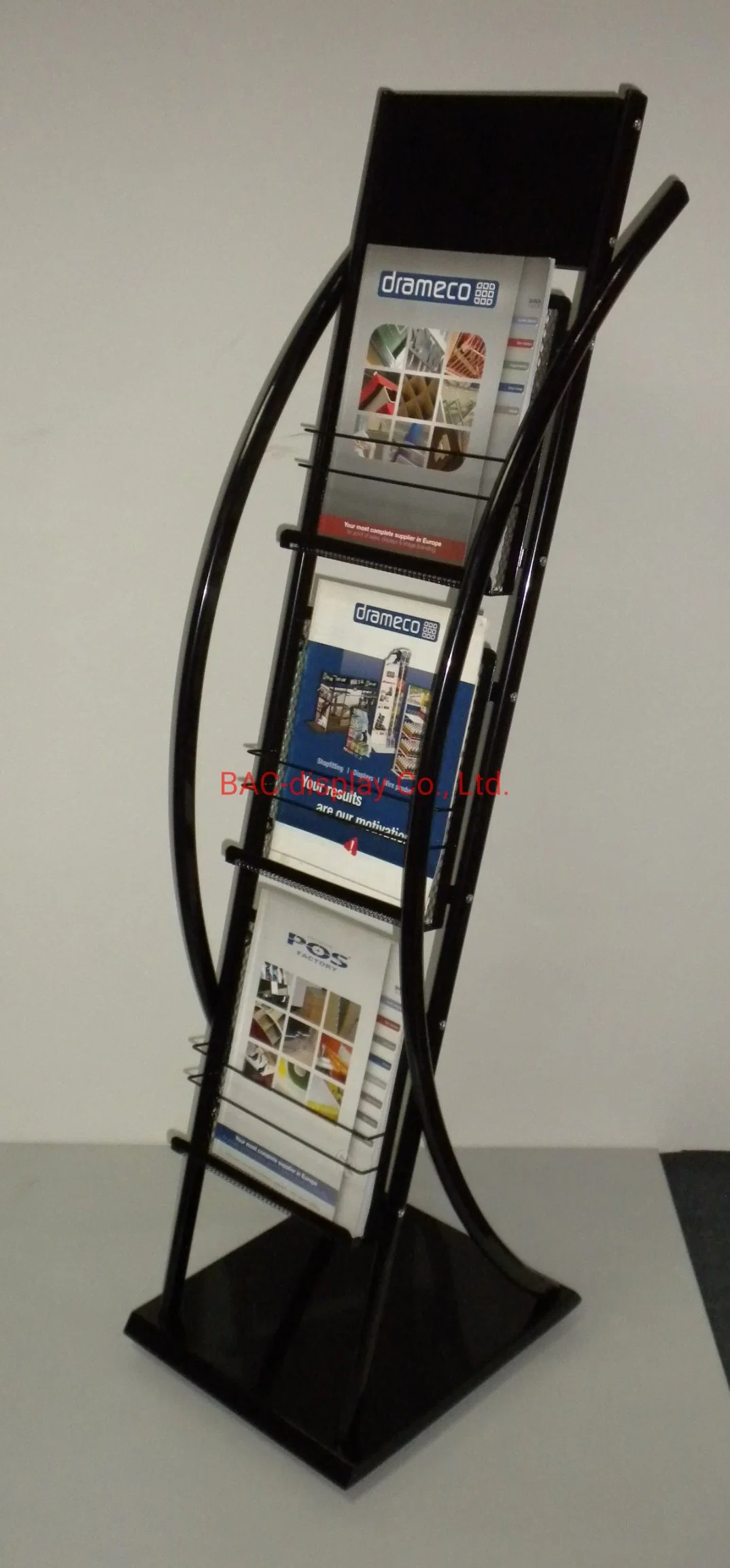 Store Floor Standing Brochure Metal Display Rack/Stand