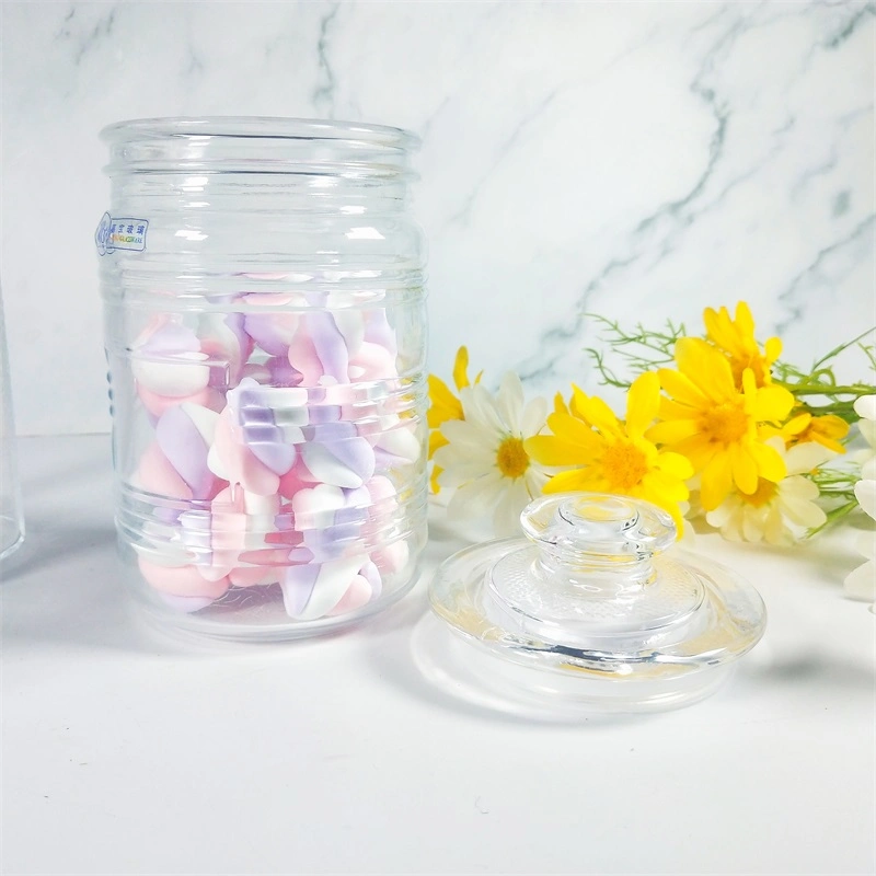 Transparent Storage Bottle Honey Glass Storage Jar 1L Food Jars Nuts Jars Candy Jars with Metal Airtight Lid Customization Acceptable