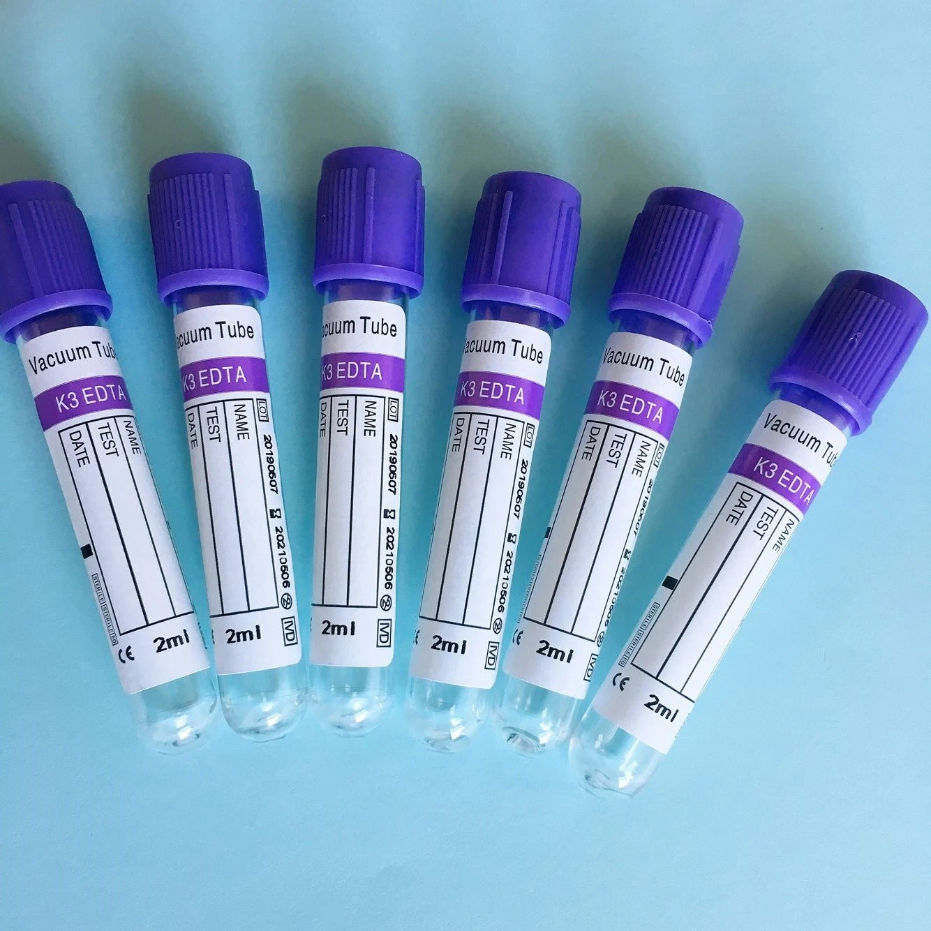 High quality/High cost performance  Medical Disposable Purple Glass Pet Vacuum EDTA K2 K3 Blood Collection Tube