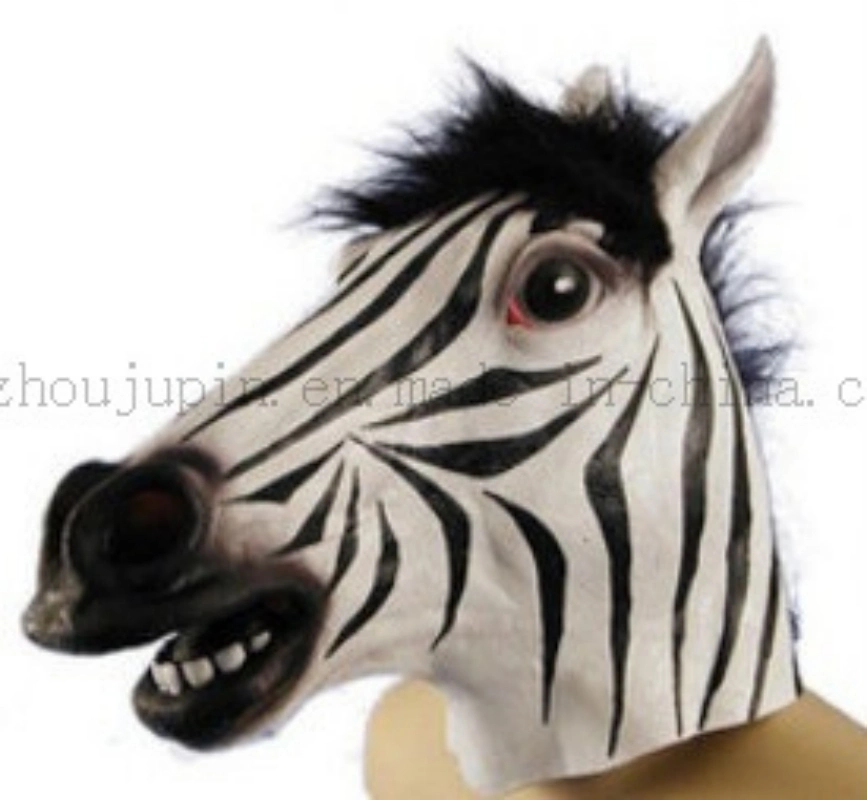 Plastic Zebra Horse Mask Toy for Halloween Cosplay Promotion